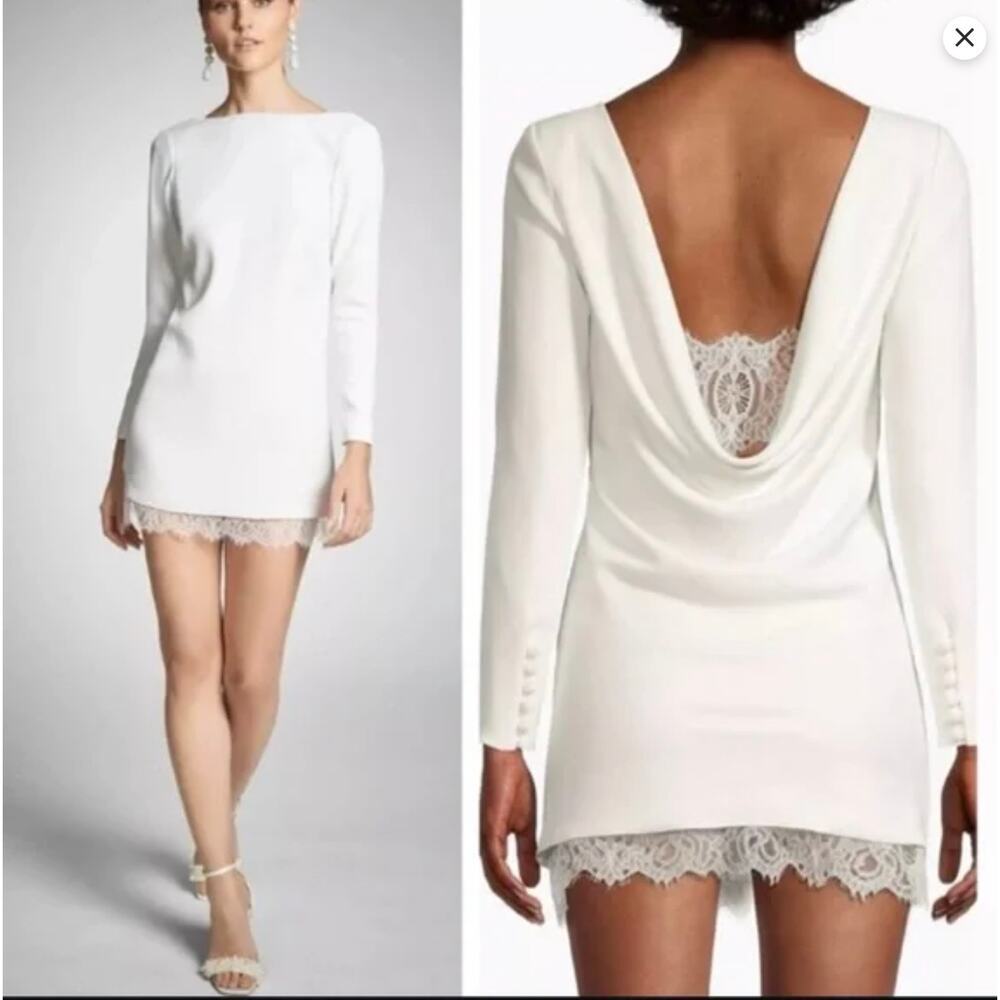 Sachin + Babi White Lace-Trimmed Midi Dress